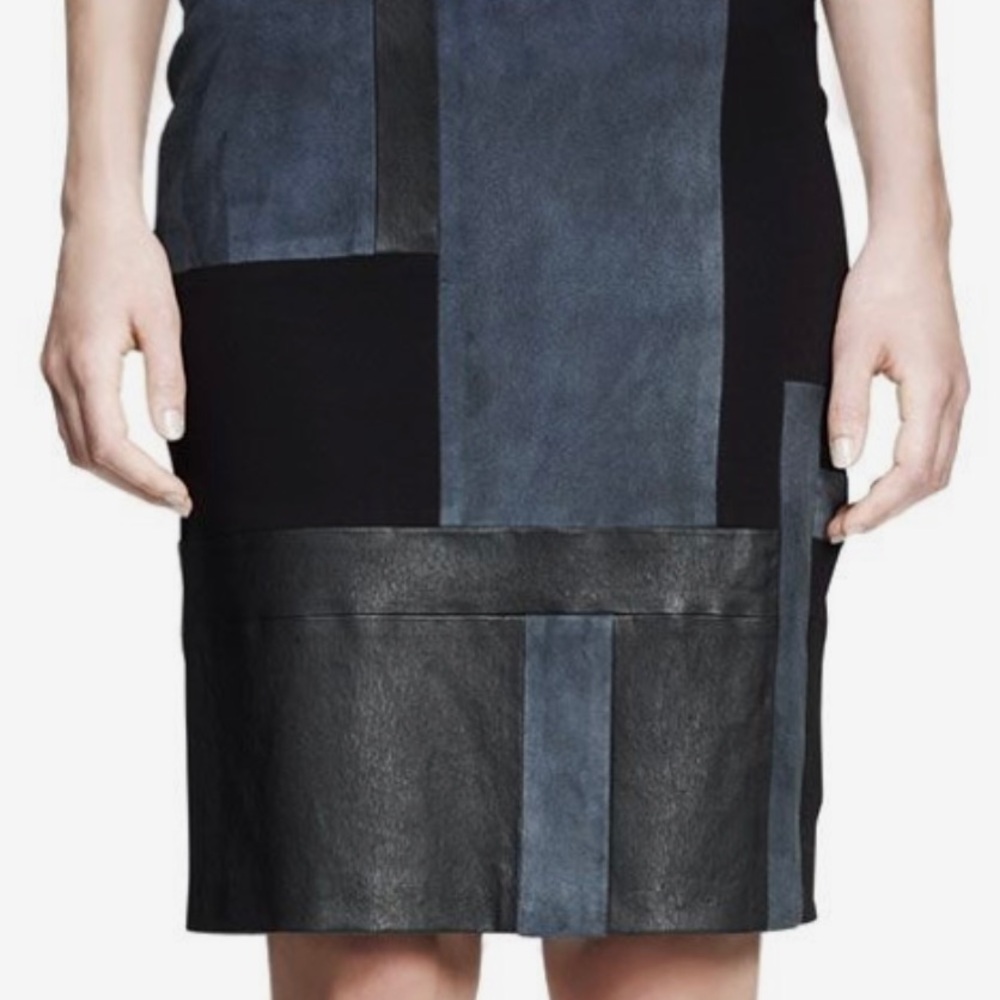 A.L.C Cold Leather Patchwork Dress - image 4